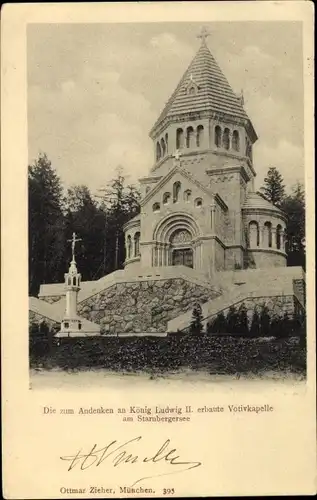 Ak Berg am Starnberger See Oberbayern, Votivkapelle zum Gedenken an König Ludwig II.