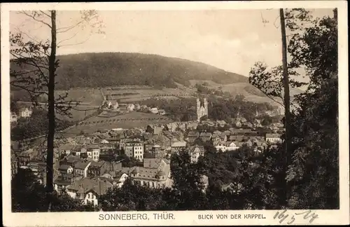 Ak Sonneberg in Thüringen, Blick von der Kappel auf den Ort