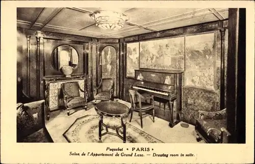Ak Paquebot Paris, CGT French Line, Salon de l'Appartement de Grand Luxe