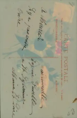 Zelluloid Ak Glückwunsch 1. April, Fisch, Blumen