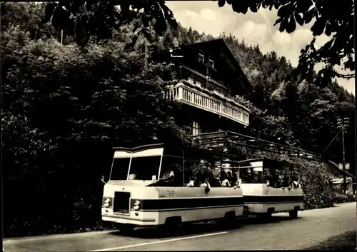 Ak Schwarzburg in Thüringen, Schwarza Express an HOG Schweizerhaus