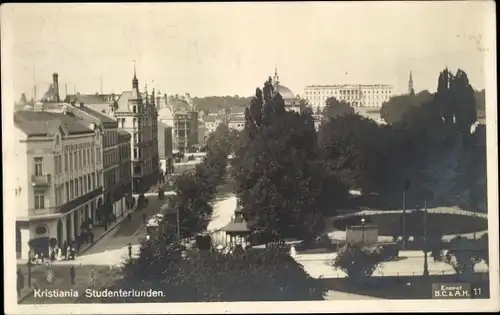 Ak Kristiania Christiania Oslo Norwegen, Studenterlunden
