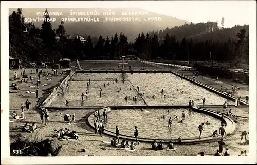 Ak Bedřichov Friedrichstal Spindleruv Mlýn Spindlermühle Riesengebirge Region Königgrätz, Schwimmbad