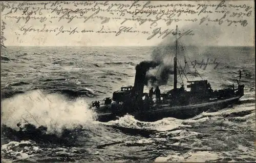 Ak Deutsches Kriegsschiff, Flottenmanöver, Torpedoboot bei bewegter See