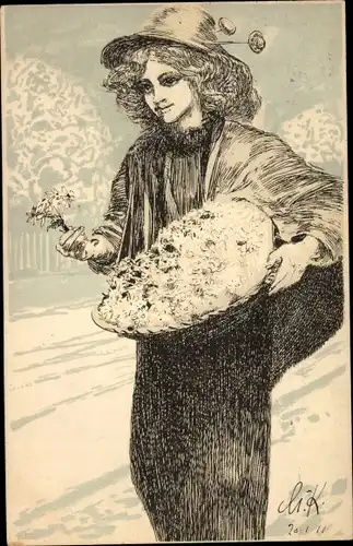 Künstler Ak Klinger, Max, Leipzig in Sachsen, Margueritentag 1911, Meissner & Buch