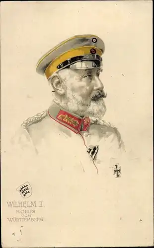 Künstler Ak Wilhelm II, König von Württemberg, Portrait