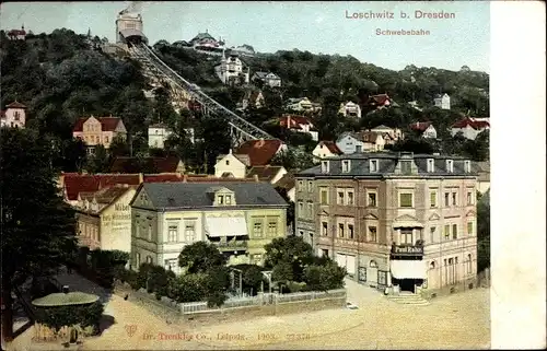 Ak Dresden Nordost Loschwitz, Schwebebahn, Gasthaus Paul Rohr