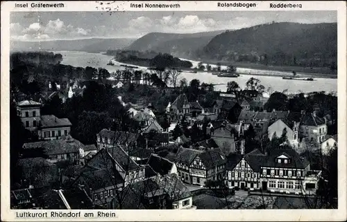 Ak Rhöndorf Bad Honnef Rhein Sieg Kreis, Ort, Grafenwerth, Nonnenwerth, Rolandsbogen, Rodderberg