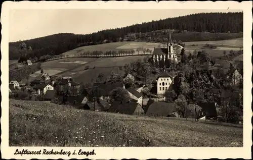 Ak Rechenberg Bienenmühle Erzgebirge, Teilansicht mit Kirche