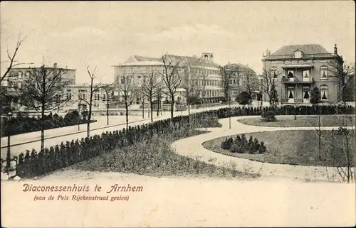 Ak Arnhem Gelderland Niederlande, Diaconessenhuis, Van de Pels Rijckenstraat gezien