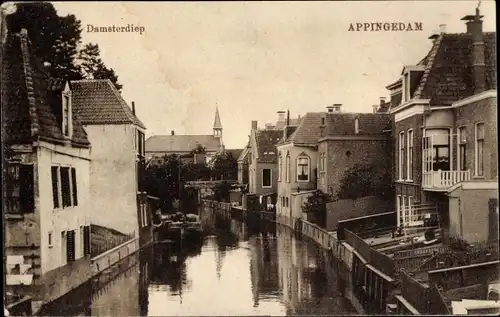 Ak Appingedam Groningen Niederlande, Damsterdiep