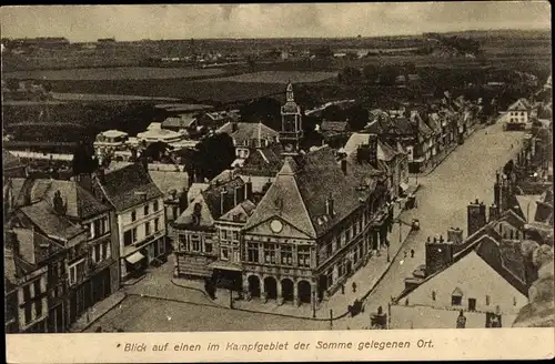 Ak Somme Frankreich, Blick auf einen im Kampfgebiet der Somme gelegenen Ort