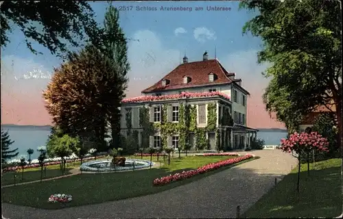 Ak Salenstein Kanton Thurgau, Schloss Arenenberg am Untersee