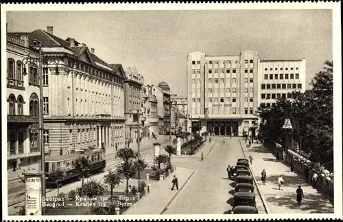 Ak Belgrad Beograd Serbien, Kraljev trg, Berza, Platz