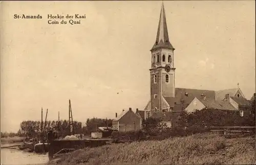 Ak Sint Amands Flandern Antwerpen, Hoekje der Kaai