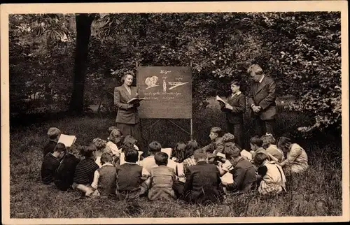 Ak Kalmthout Calmpthout Flandern Antwerpen, Diesterweg's Schoolkolonie te Heide, Lektion