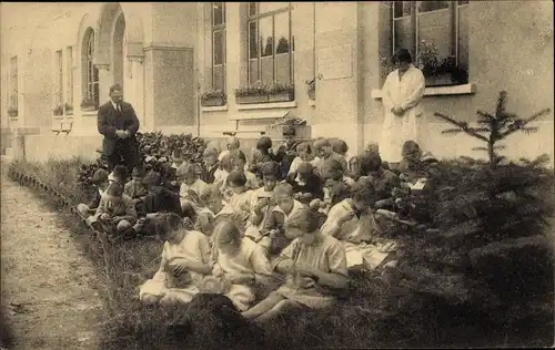 Ak Kalmthout Calmpthout Flandern Antwerpen, Diesterweg's Schoolvilla, Handenarbeid