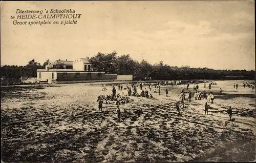 Ak Kalmthout Calmpthout Flandern Antwerpen, Diesterweg's Schoolvilla, Groot sportplein