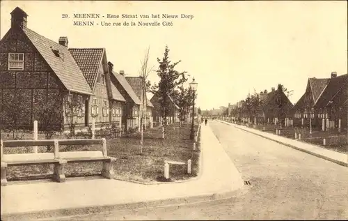 Ak Menin Menen Lys Westflandern, Une rue de la Nouvelle Cité