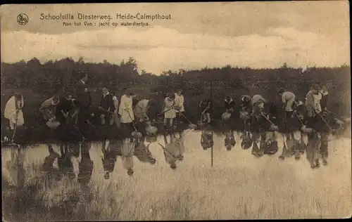 Ak Kalmthout Calmpthout Flandern Antwerpen, Diesterweg's Schoolvilla, Jacht op waterdiertjes