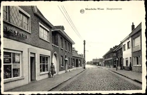 Ak Moerbeke Waas Waes Ostflandern Belgien, Hospicestraat