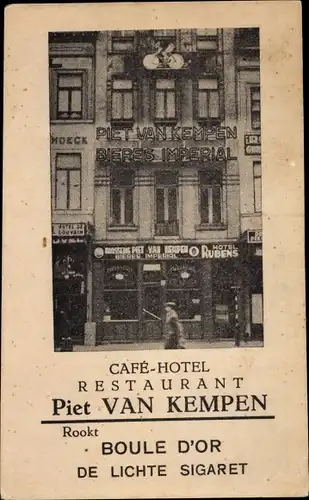 Ak Bruxelles Brüssel, Cafe-Hotel Restaurant Piet Van Kempen