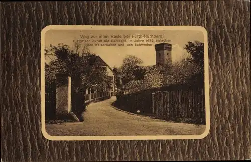 Passepartout Ak Fürth in Mittelfranken Bayern, Weg zur alten Veste Kurhaus und Restaurant