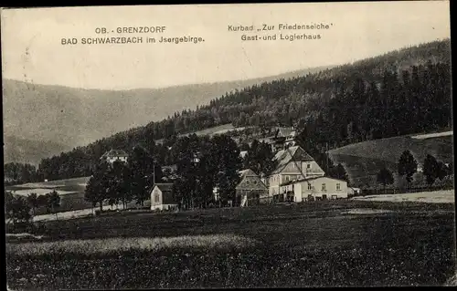 Ak Czerniawa Zdrój Bad Schwarzbach Isergebirge Schlesien, Kurbad Zur Friedenseiche