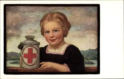 Künstler Ak Zumbusch, Ludwig von, Rotes Kreuz Sammlung, Frauenverein Prien Chiemsee, Chiemgau
