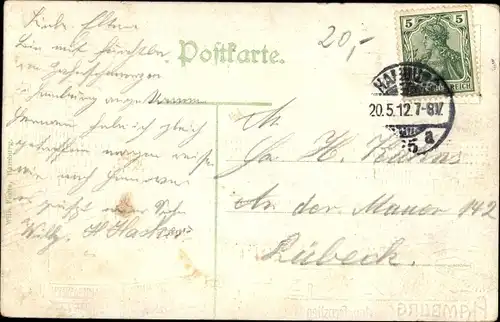 Präge Mondschein Ak Hamburg Mitte Neustadt, Jungfernstieg