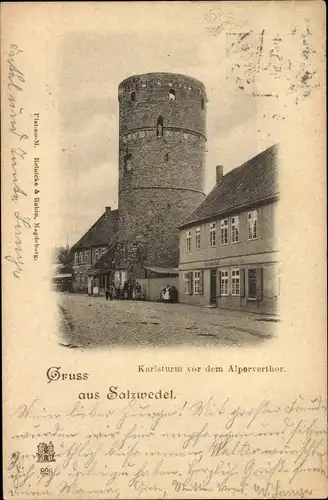 Ak Salzwedel in der Altmark, Karlsturm vor dem Alperverthor