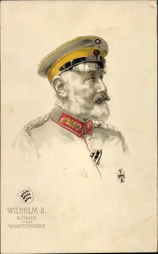 Ak Wilhelm II, König von Württemberg, Portrait
