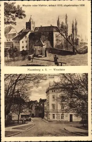 Ak Naumburg an der Saale, Wezels oder Viehtor, erbaut 1510, abgebrochen 1836, Gr. Wezelsstraße 1928
