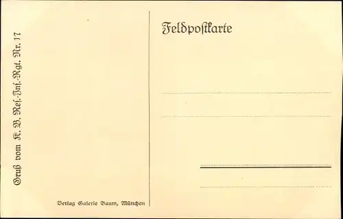 Künstler Ak Brück, Soldat mit Waffe, Inf. Reg. Nr. 17