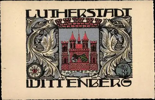 Wappen Ak Lutherstadt Wittenberg, Burg, Fisch