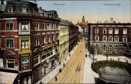 Ak Chemnitz in Sachsen, Kronenstraße, Geschäft Pohland