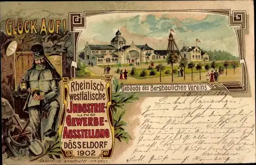 Litho Düsseldorf, Industrie- und Gewerbeausstellung 1902, Gebäude des Bergbaulichen Vereins