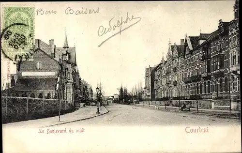 Ak Kortrijk Courtrai Westflandern, Le Boulevard du midi