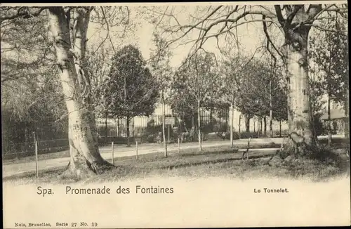 Ak Spa Wallonien Lüttich, Promenade des Fontaines, Le Tonnelet