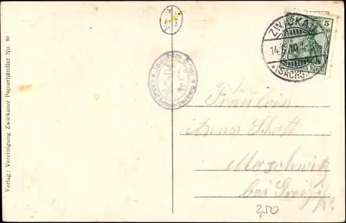 Ak Zwickau in Sachsen, Paradiesbrücke mit Ebertschlösschen