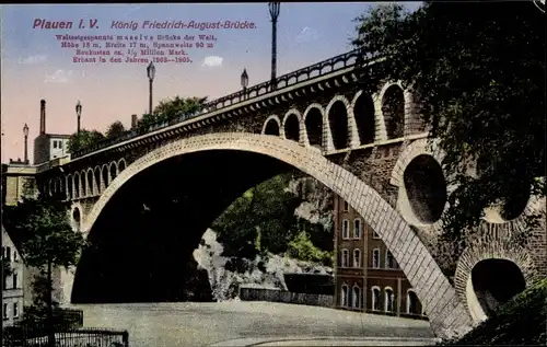 Ak Plauen im Vogtland, Friedrich August Brücke