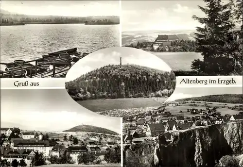 Ak Altenberg im Erzgebirge, Panorama, Geisingberg, Pinge, Teilansichten