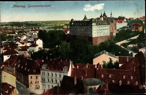 Ak Altenburg in Thüringen, Totalansicht der Ortschaft, Schloss