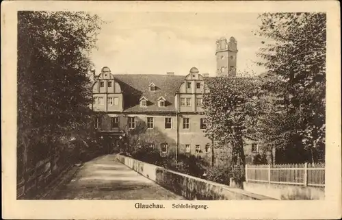 Ak Glauchau an der Zwickauer Mulde, Schloßeingang