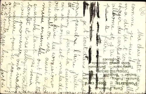 Präge Litho Kind beim Backen, Zylinder als Topf