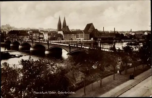 Ak Frankfurt an der Oder, Oderbrücke