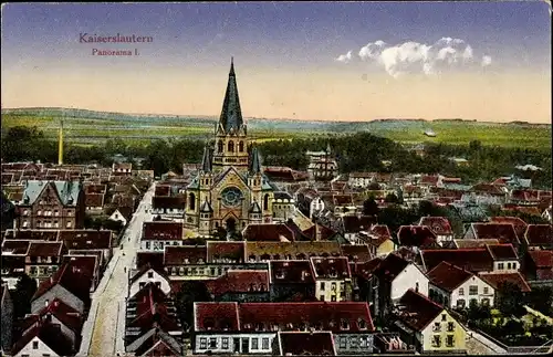 Ak Kaiserslautern in der Pfalz, Panorama, Kirche