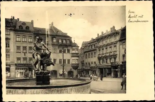 Ak Gera in Thüringen, Markt, Simsonbrunnen