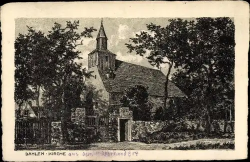 Künstler Ak Berlin Zehlendorf Dahlem, Kirche