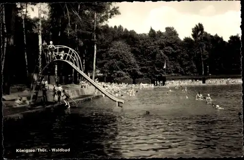 Ak Königsee in Thüringen, Waldbad, Wasserrutsche